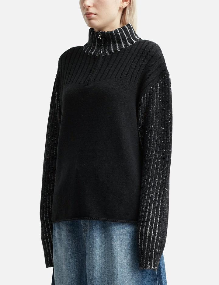 Merino Wool Knit Half Zip-Up