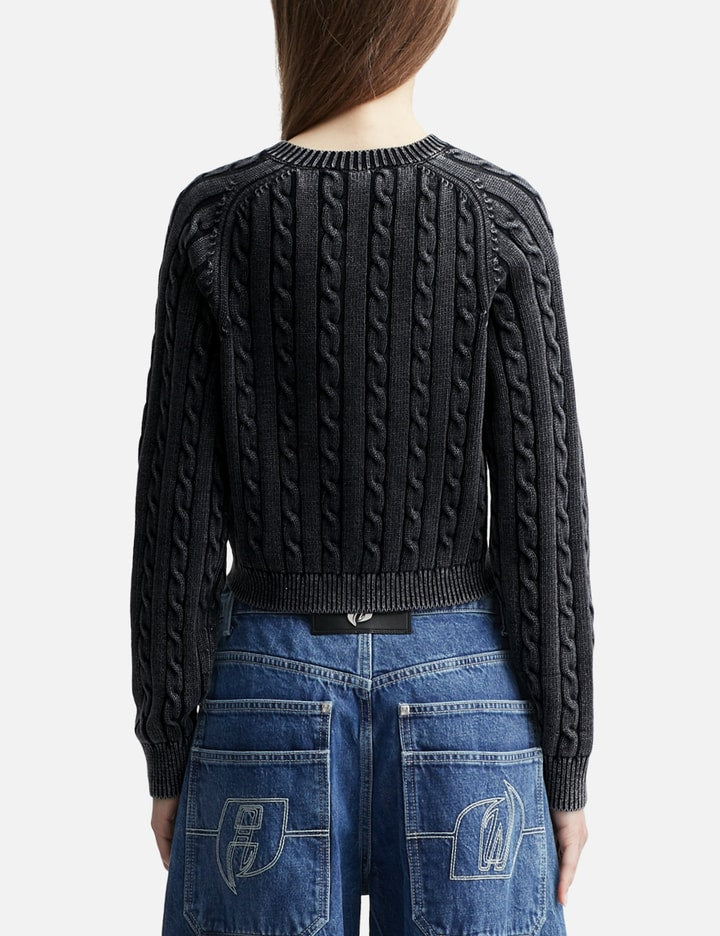 Cable-Knit Cropped Cardigan