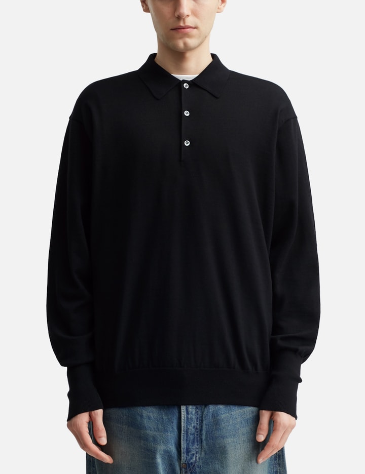 Wool Knit L/S Polo Shirts