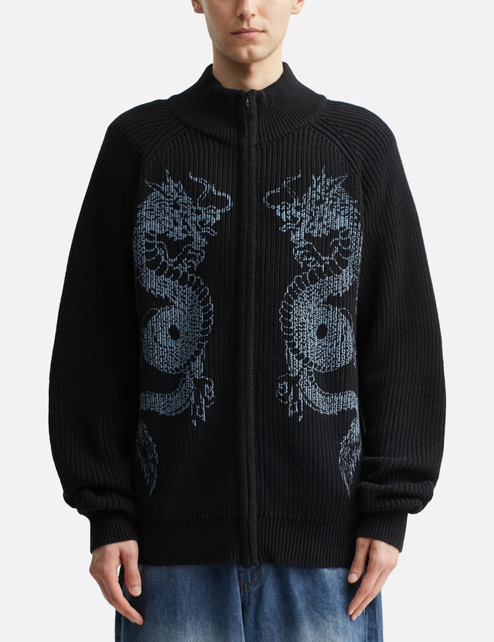 Dragon Zip-Thru Knit Sweater