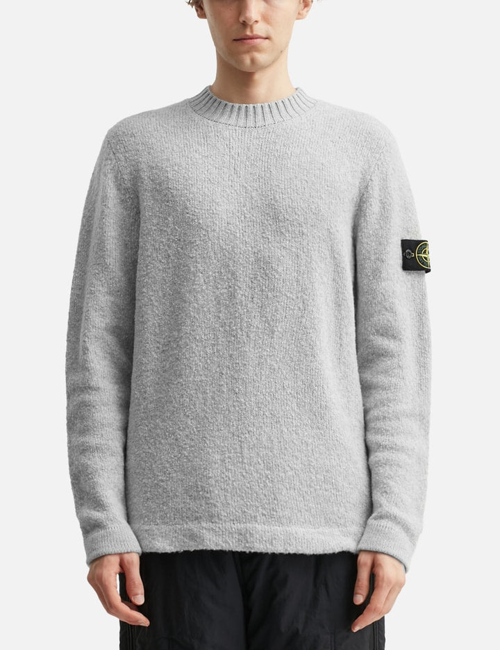 Fancy Yarn Crewneck Jumper With Brushed Texture