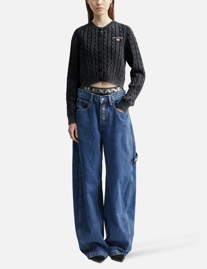 Cable-Knit Cropped Cardigan