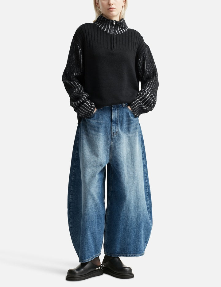Merino Wool Knit Half Zip-Up