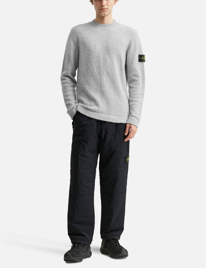 Fancy Yarn Crewneck Jumper With Brushed Texture