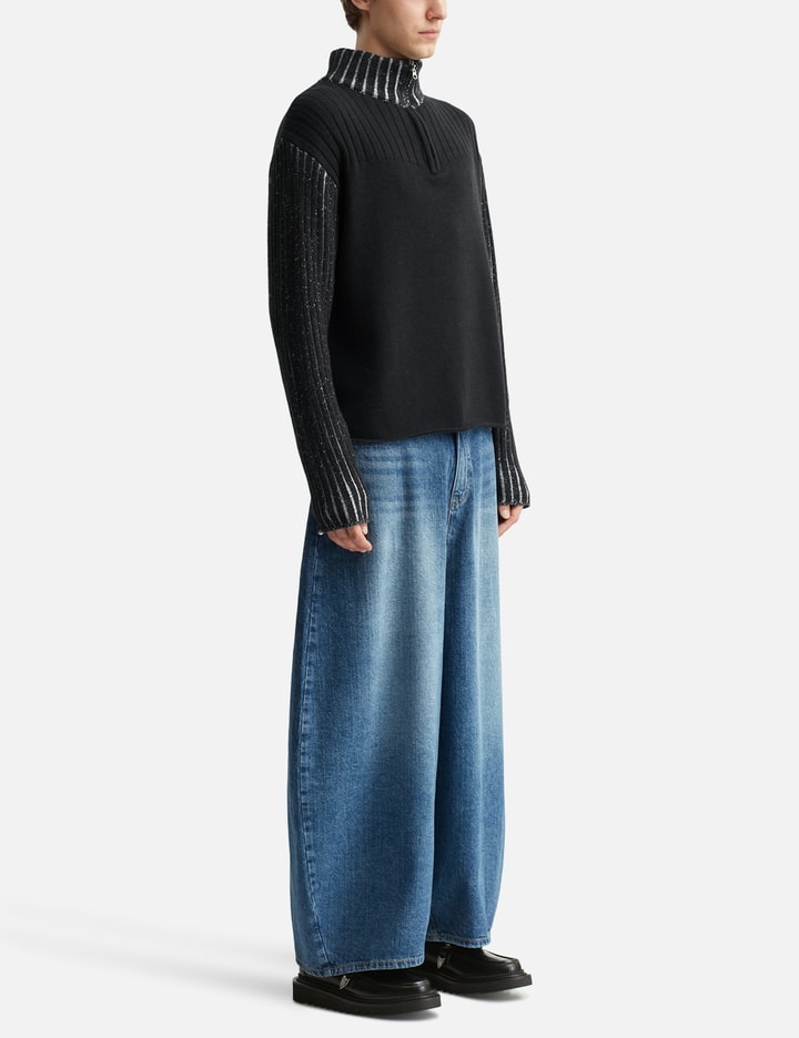 Merino Wool Knit Half Zip-Up