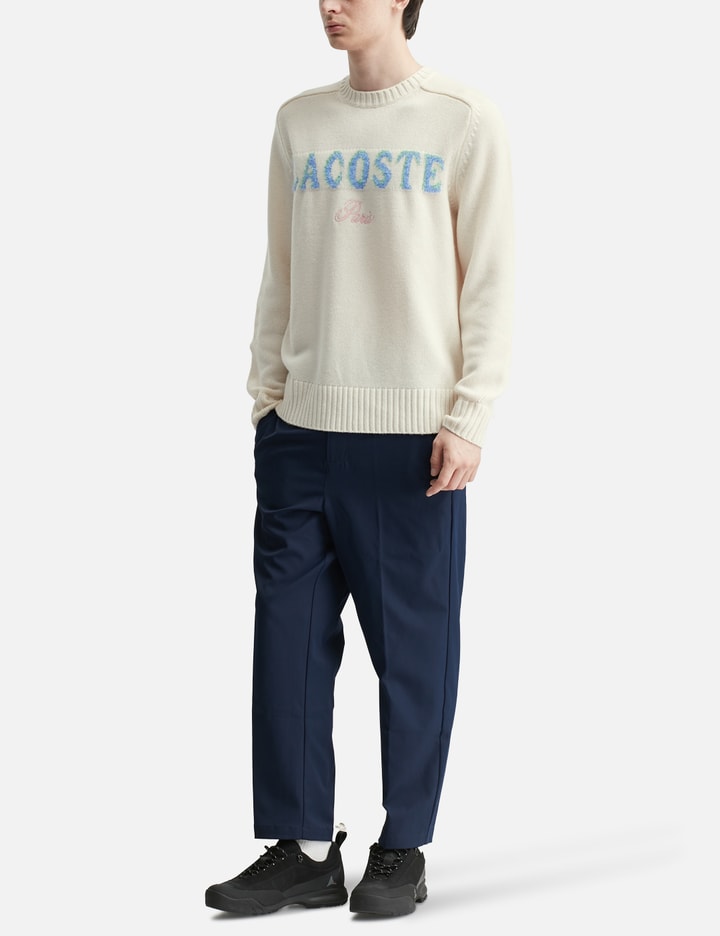 Intarsia Branded Wool Sweater