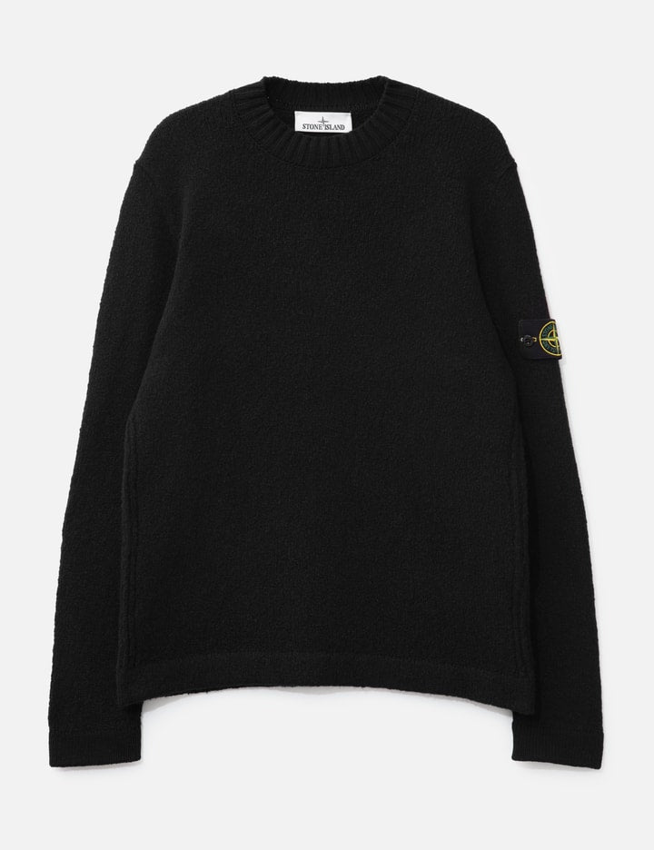 Fancy Yarn Crewneck Jumper With Brushed Texture
