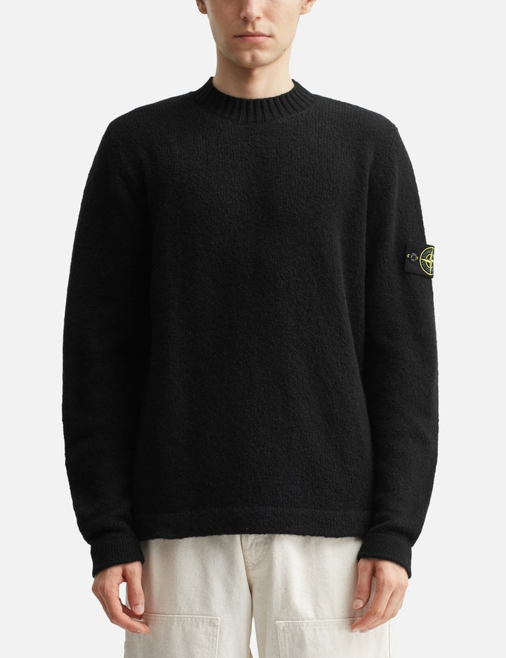 Fancy Yarn Crewneck Jumper With Brushed Texture