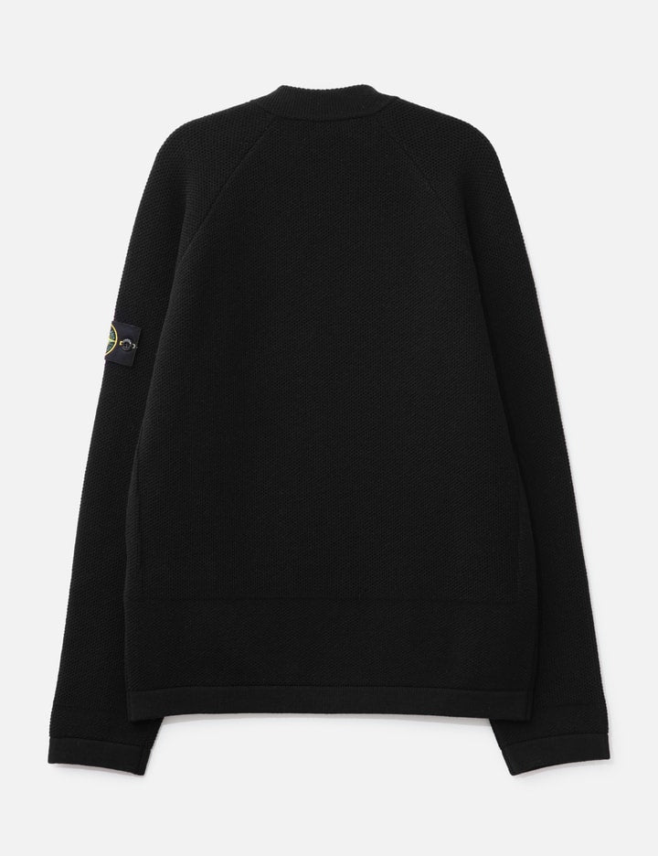 Stretch RWSA Wool Mock Neck Jumper With Diagonal Zip