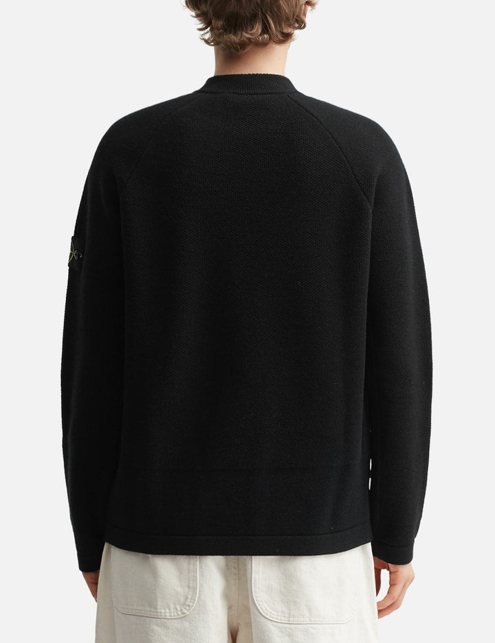 Stretch RWSA Wool Mock Neck Jumper With Diagonal Zip