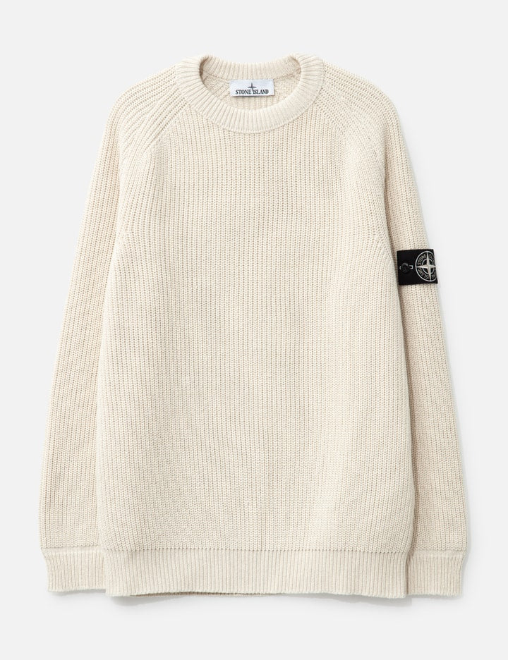 Fisherman's Rib Cotton Raw Beauty Crewneck Jumper
