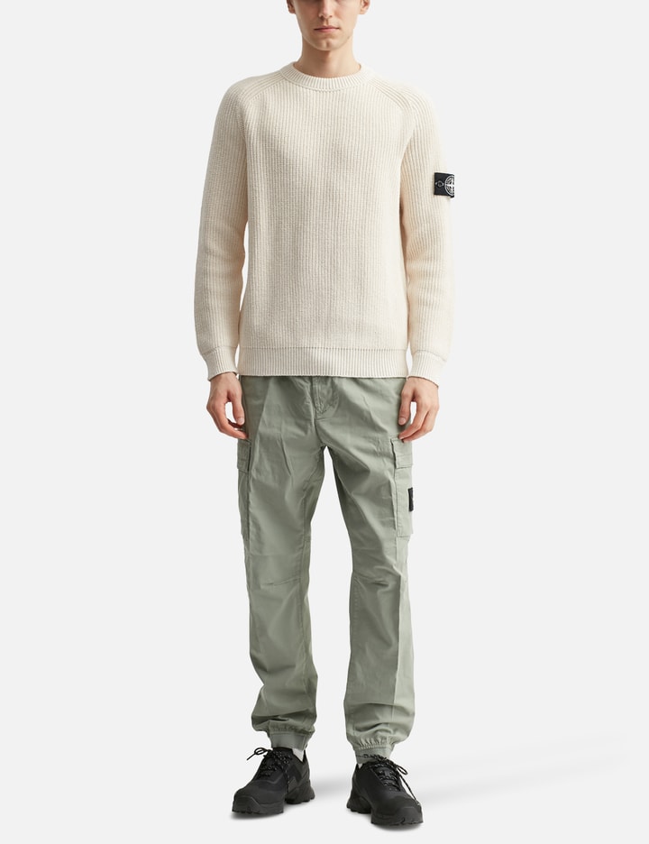 Fisherman's Rib Cotton Raw Beauty Crewneck Jumper