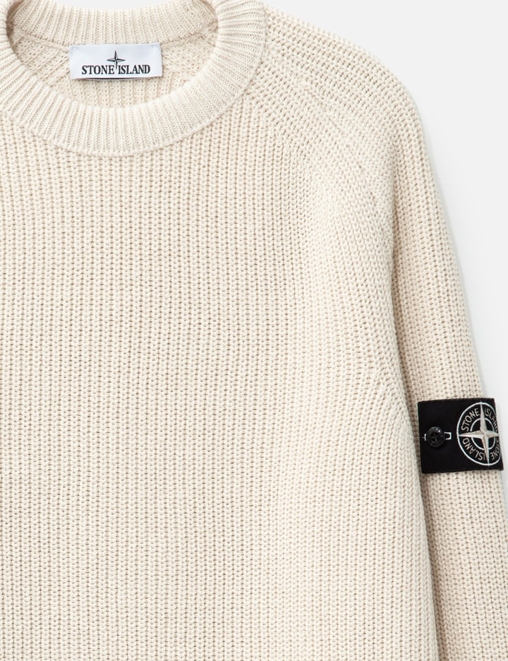 Fisherman's Rib Cotton Raw Beauty Crewneck Jumper