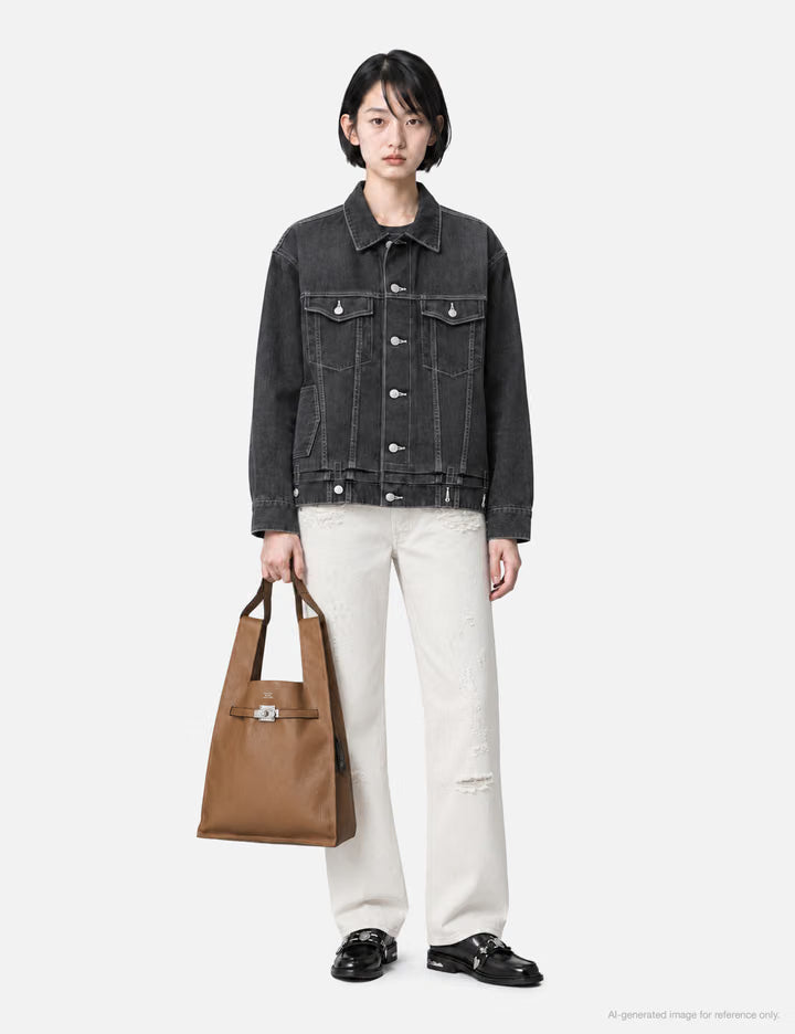 Large Market Bag In Shrink Leather