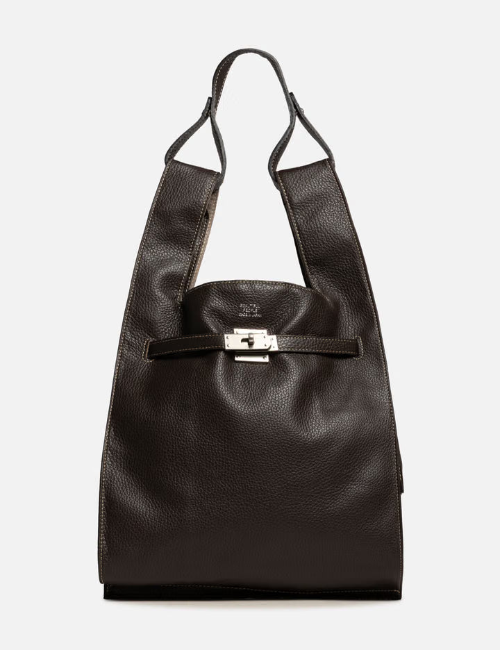 Large Market Bag In Shrink Leather