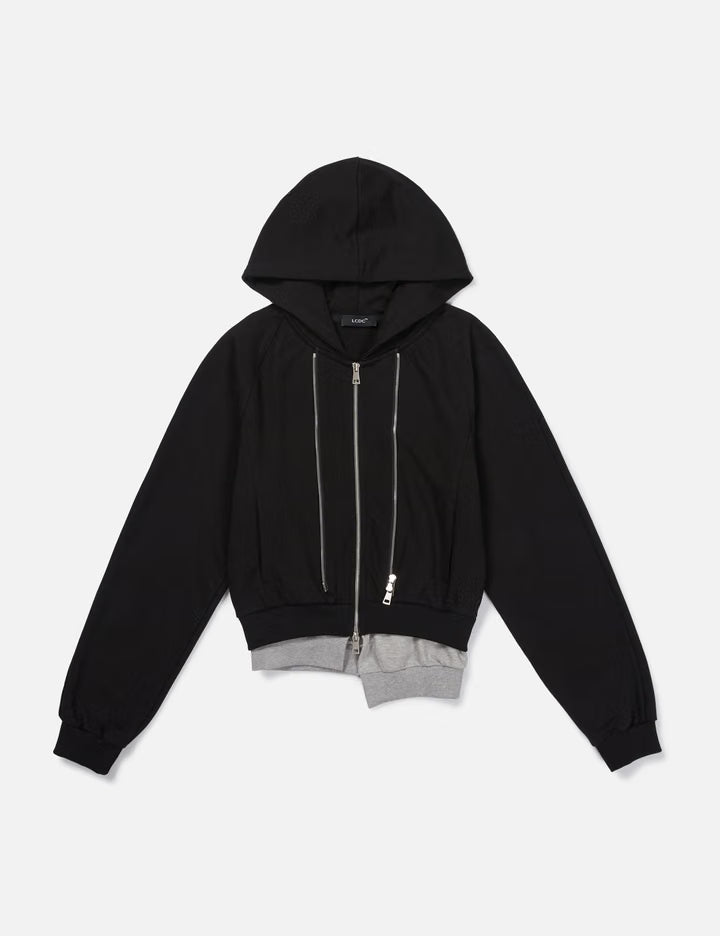 Layered Double-Zip Hoodie