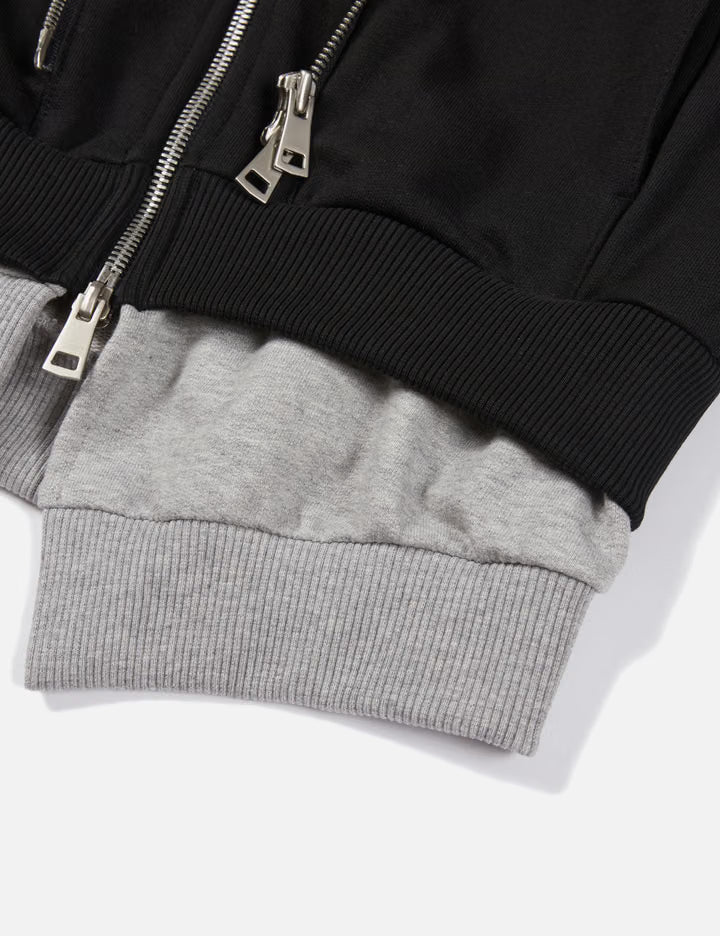 Layered Double-Zip Hoodie