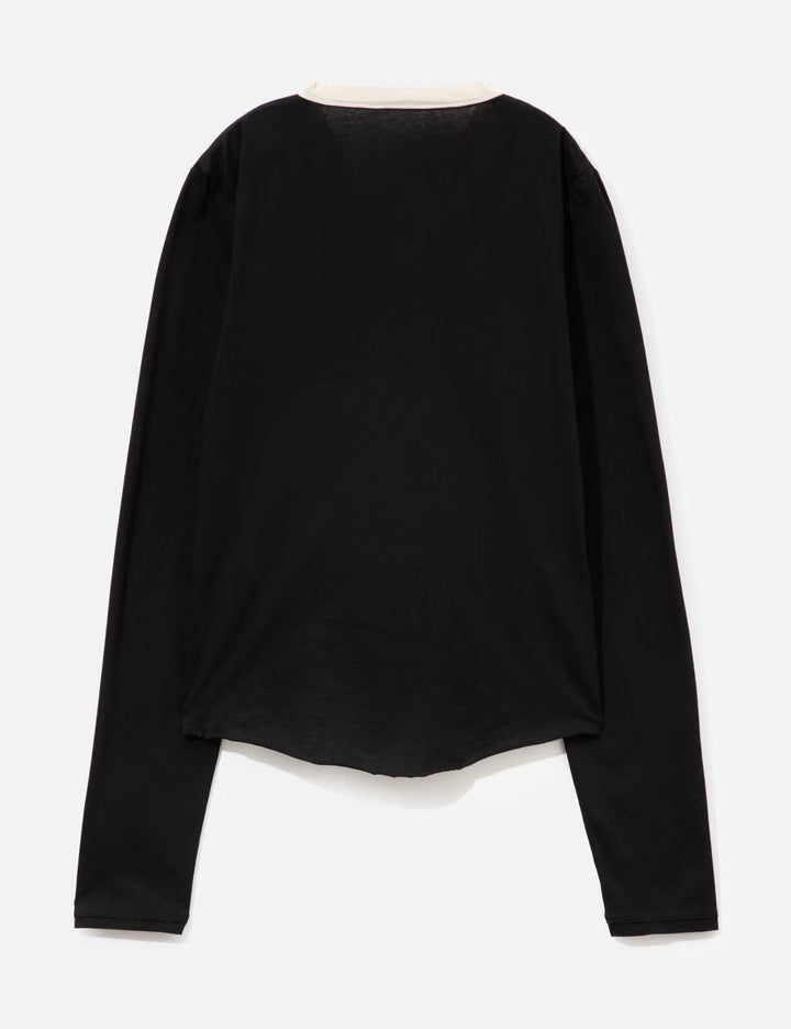 Layered Henley Long T-Shirts