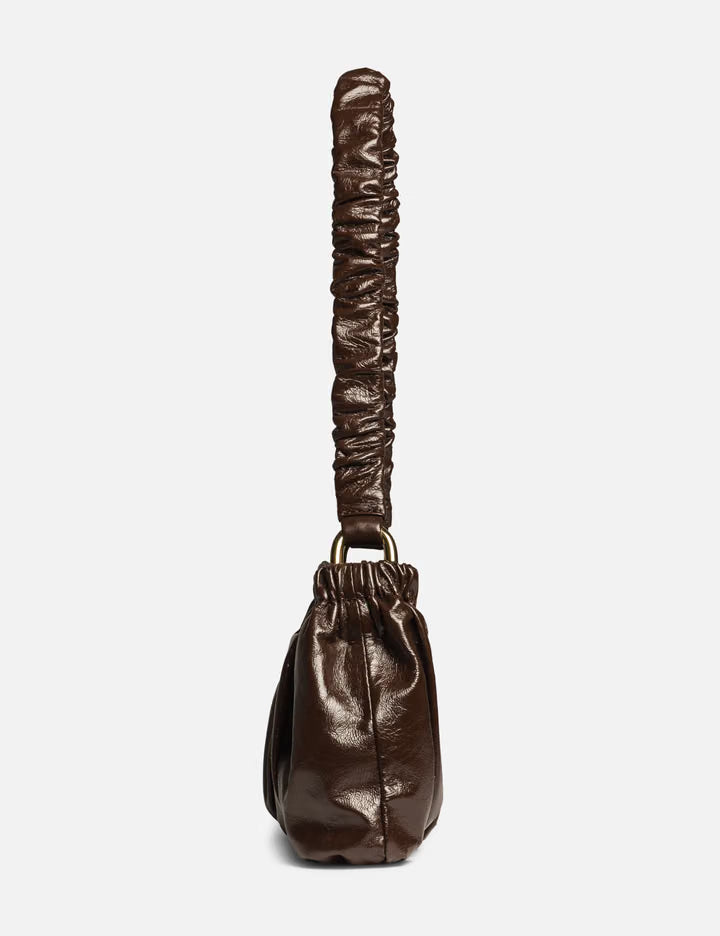 Leather Gathered Clutch