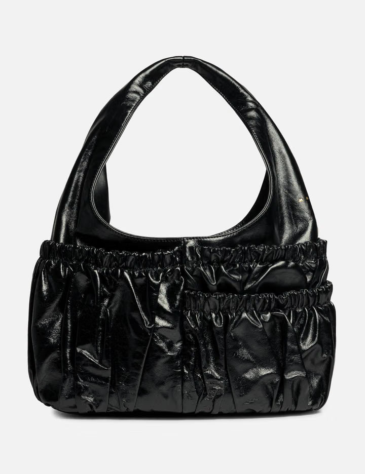 Leather Gathered Hobo Bag