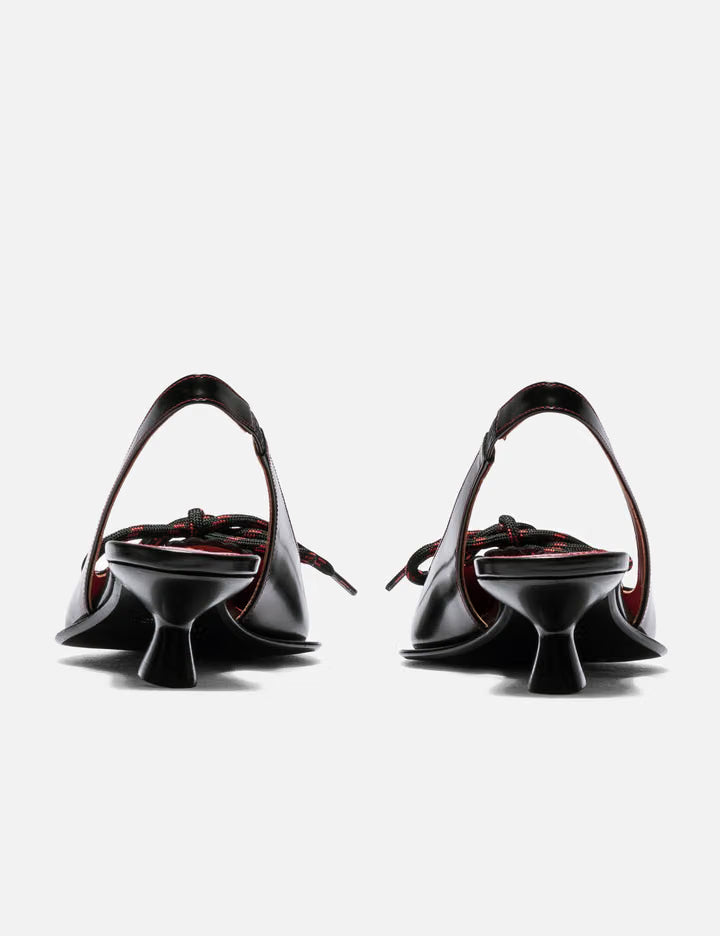 Leather Slingback With Lace
