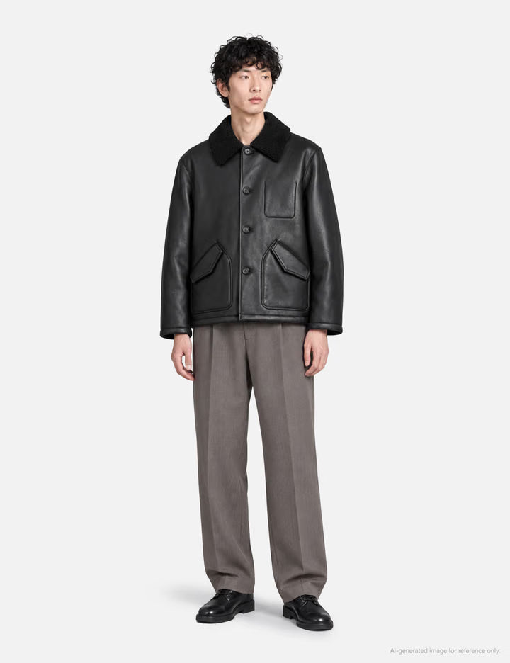 Linking Binding Fake Shearling Half Coat