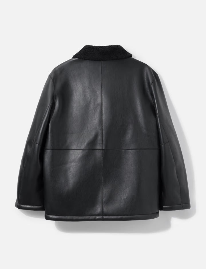 Linking Binding Fake Shearling Half Coat