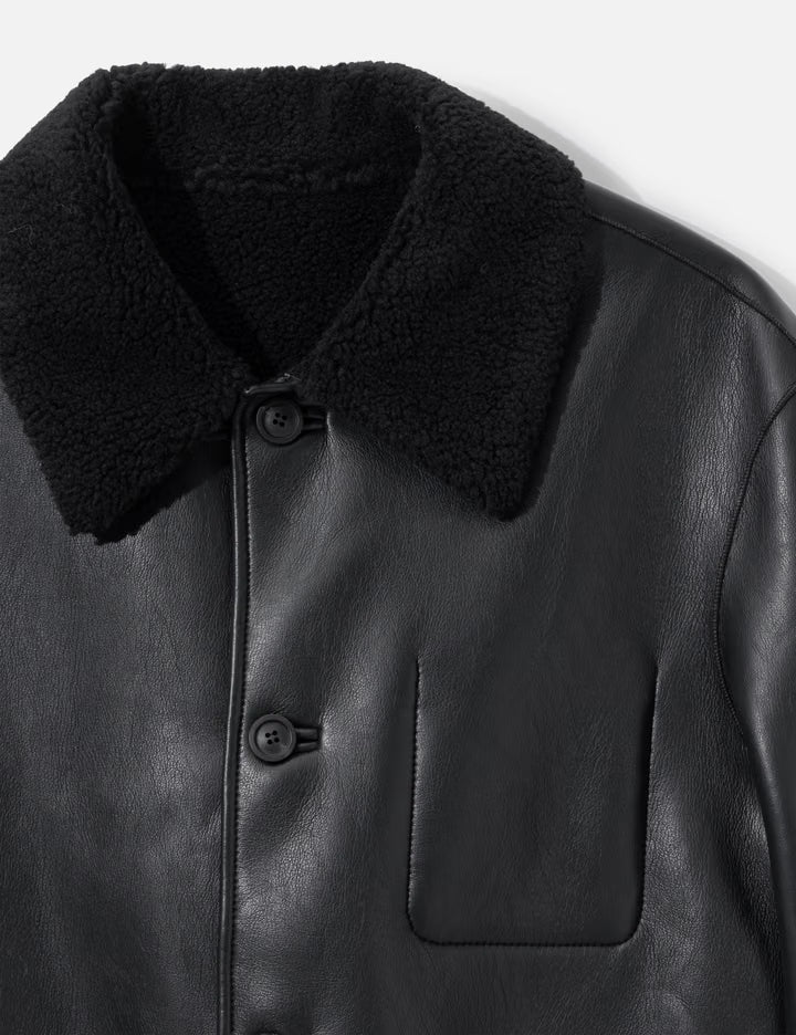 Linking Binding Fake Shearling Half Coat