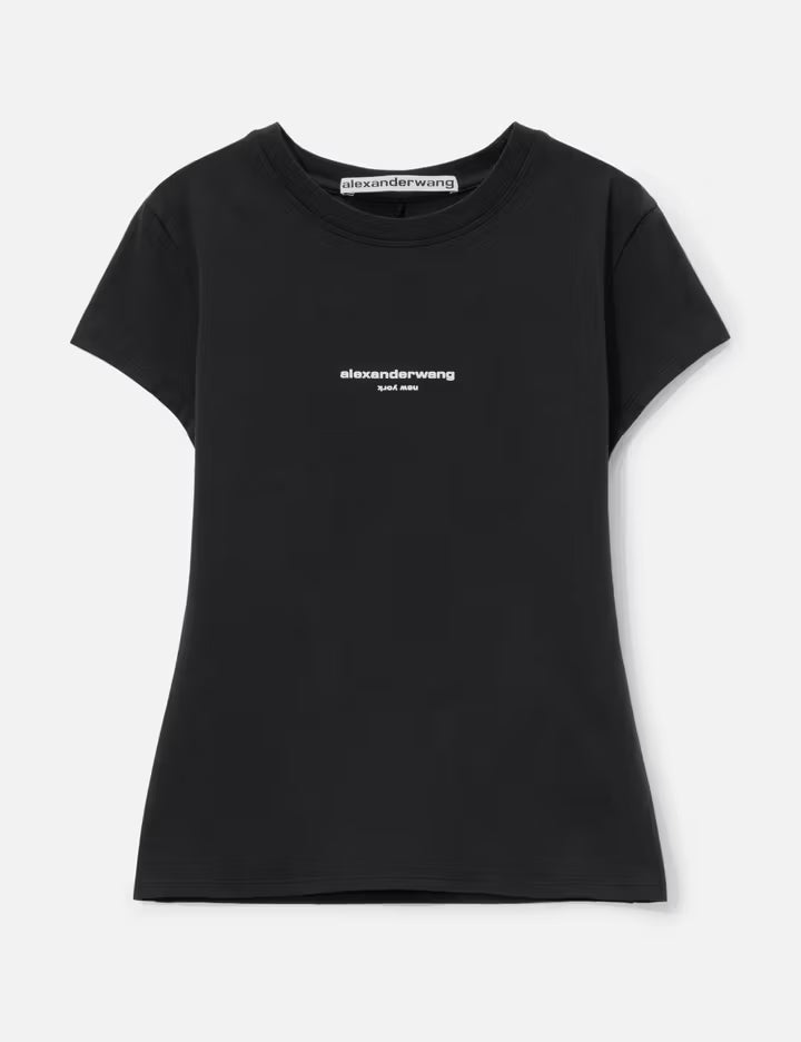 Logo Print Fitted Tee