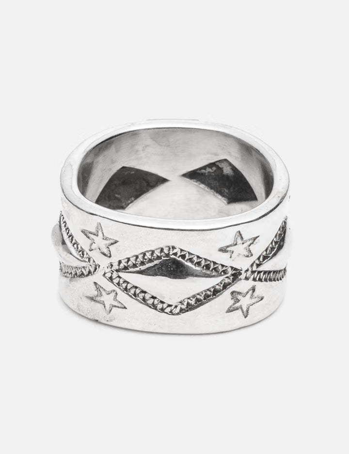 Long Diamond Star Ring