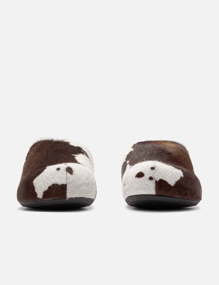 Long Hair Calfskin Fussbett Sabot