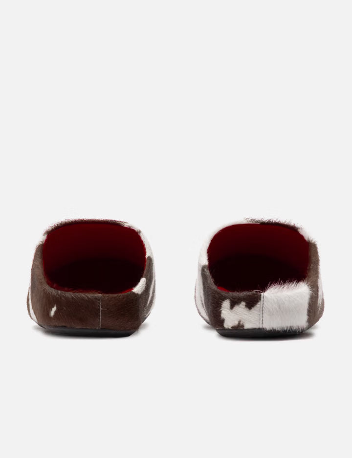 Long Hair Calfskin Fussbett Sabot