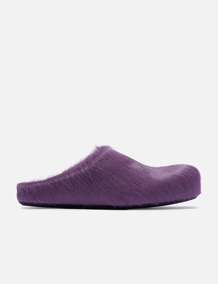 Long Hair Calfskin Fussbett Sabot