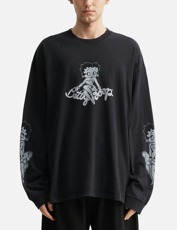 Mastermind World x X Betty Boop Damaged Boxy Long Sleeve T-shirt