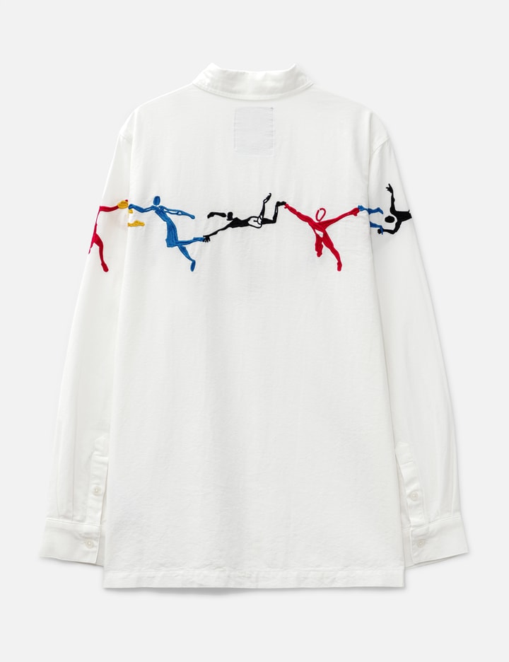 Embroidered Figures Button-Up