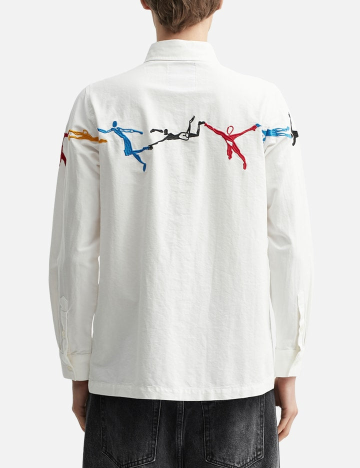 Embroidered Figures Button-Up