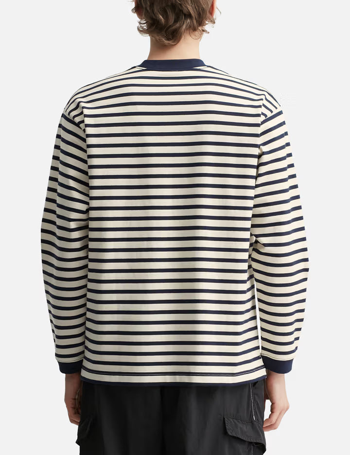 Stripe Pocket Long Sleeves T-Shirt