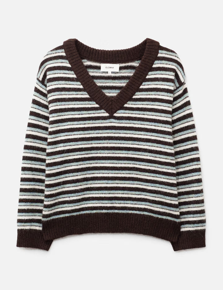 MELLOW V-NECK STRIPE KNIT