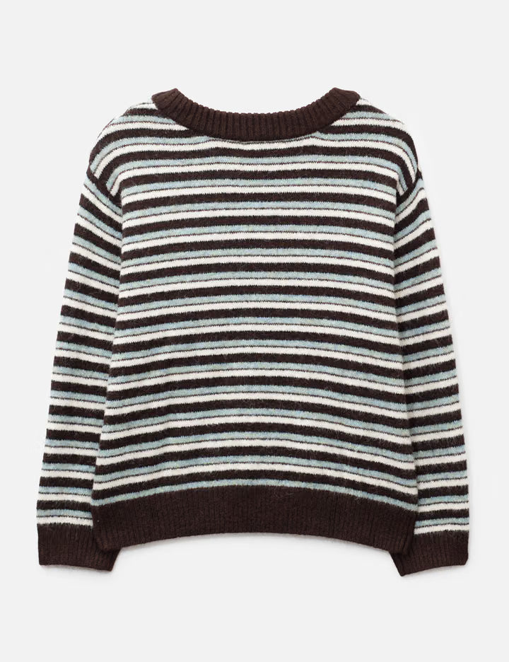 MELLOW V-NECK STRIPE KNIT