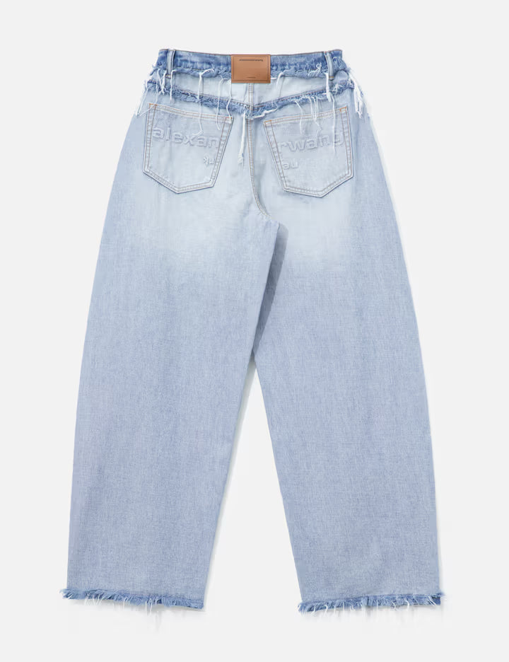 Mid-Rise Inverted Blow Up Jean With Embossed Logo