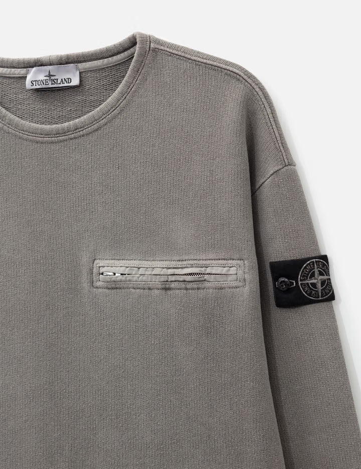 Mineral Dyed Cotton Fleece Oversized-Fit Crewneck Sweatshirt