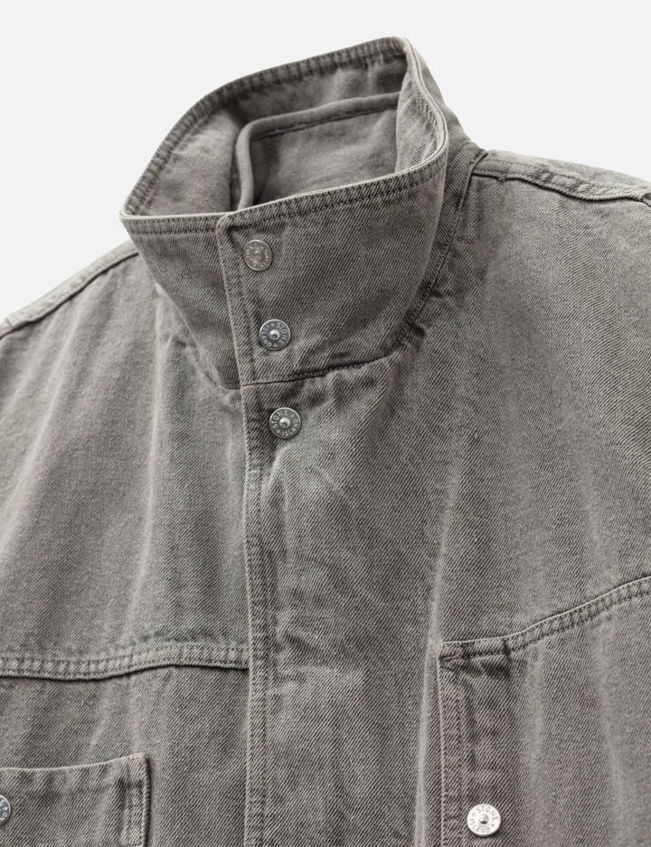 Mineral Dyed Cotton Gabardine-TC Jacket With Removable Vest