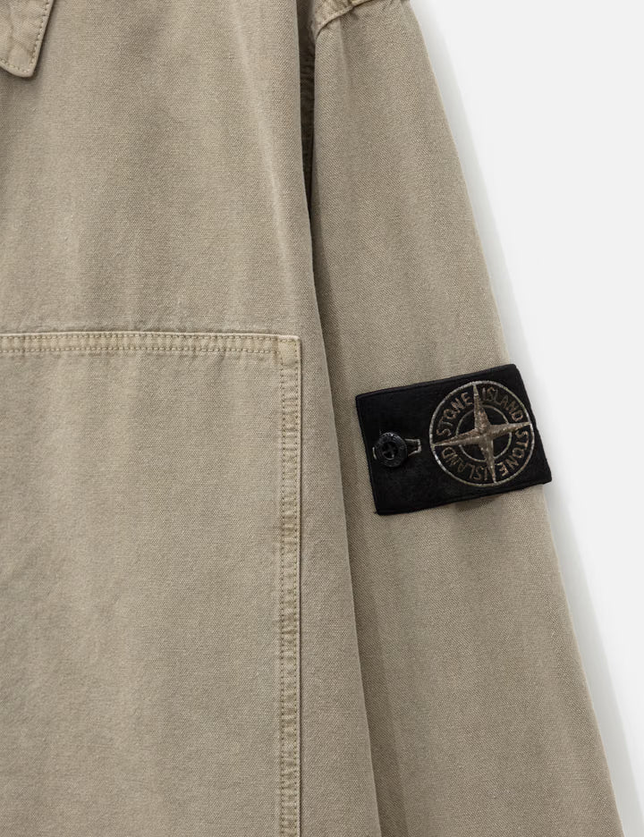 Mineral Dyed Panama Cotton Snap-Front Overshirt With Chest Pocket