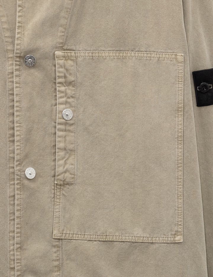Mineral Dyed Panama Cotton Snap-Front Overshirt With Chest Pocket