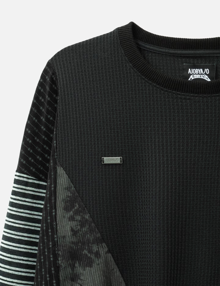 Mixed Fabric Panel Sweatshirt
