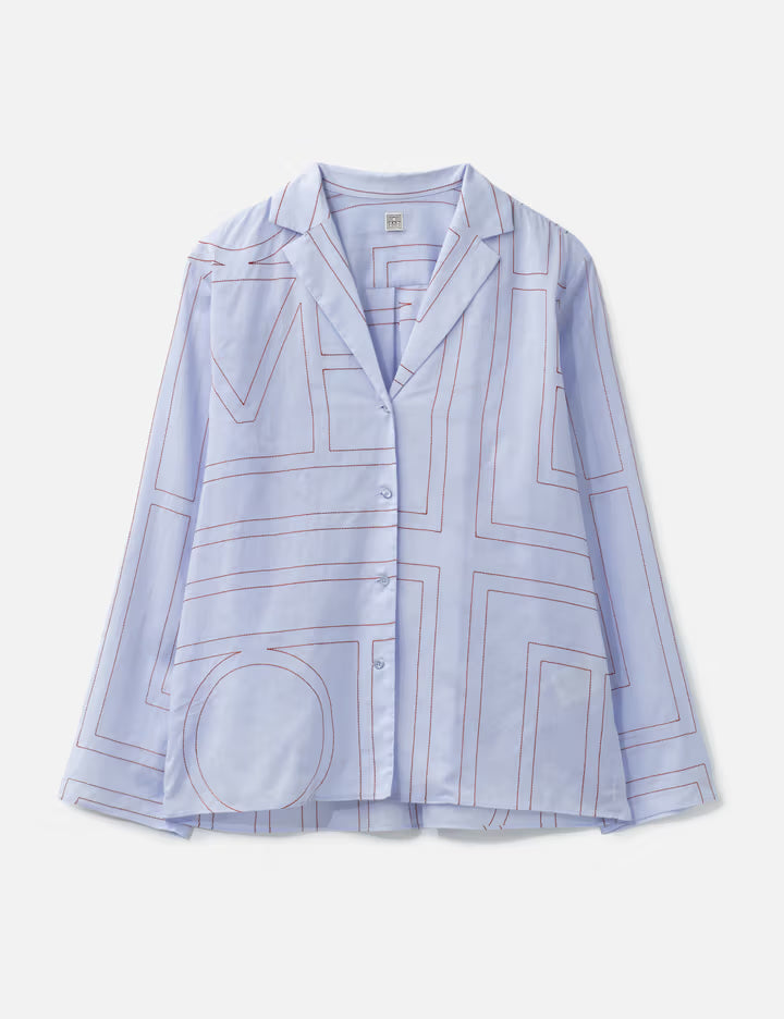 Monogram Cotton-Blend PJ Top