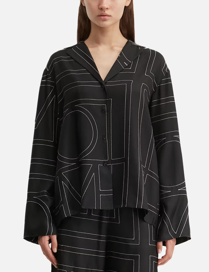 Monogram Silk PJ Top