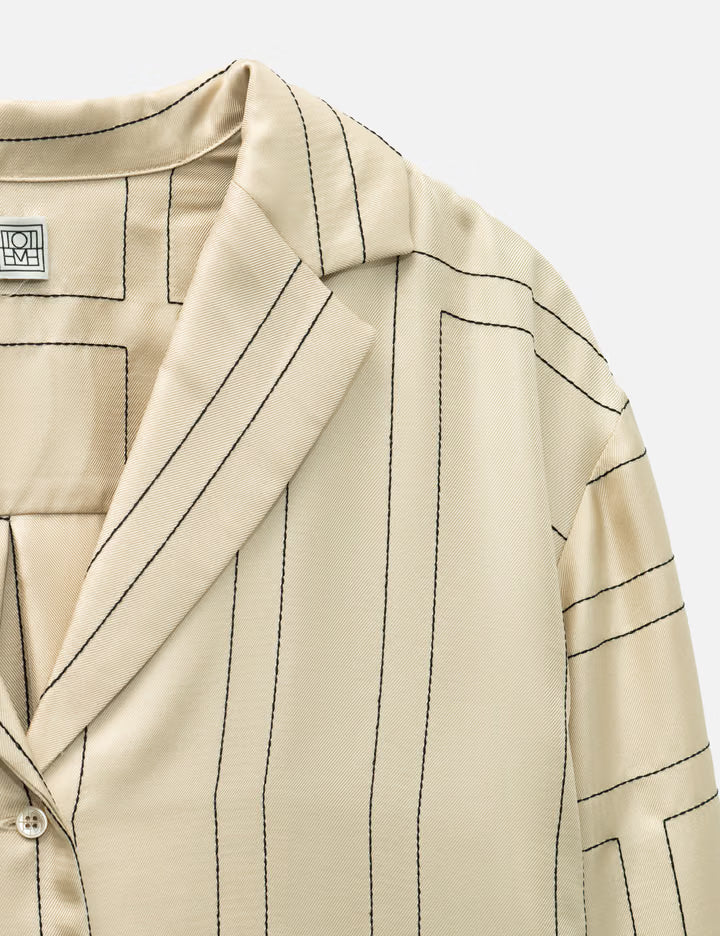 Monogram Silk PJ Top