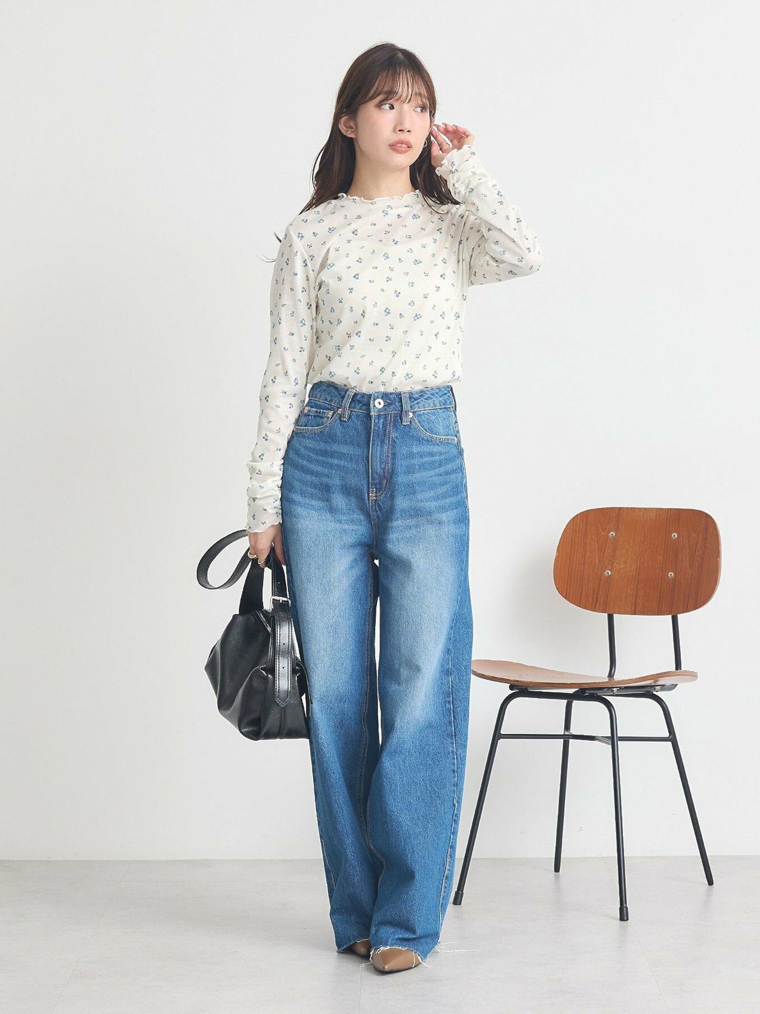 Oniyuri Wide Leg Denim Pants
