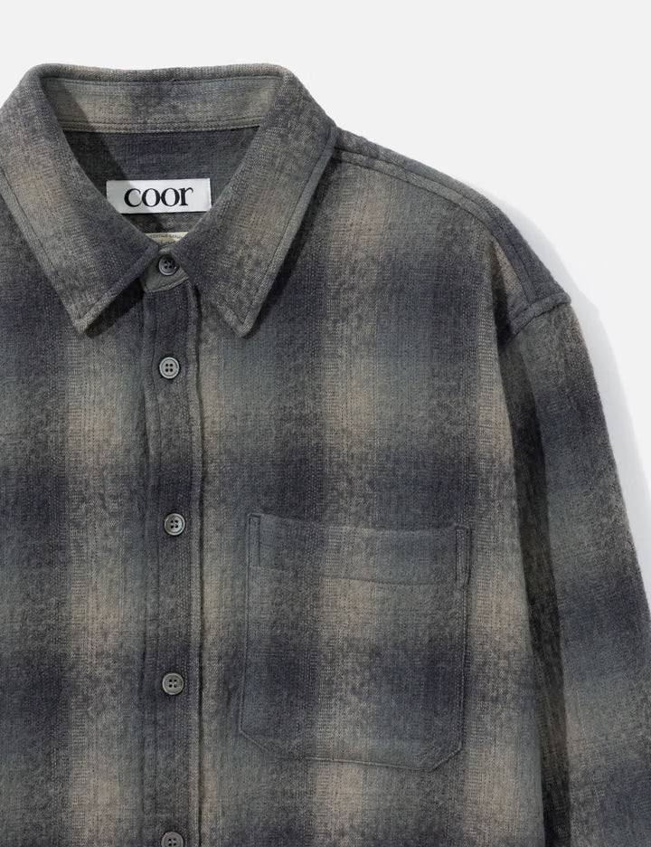Ombre Flannel One Pocket Checkered Shirt V.2